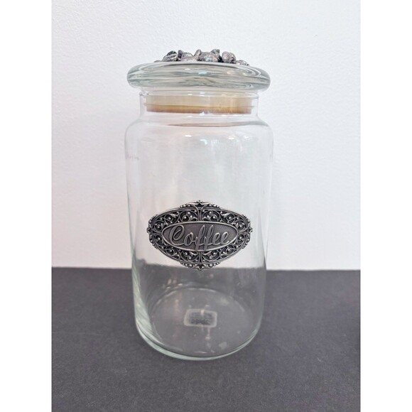Heritage Metalworks Glass And Pewter Coffee Container Jar - Picture 1 of 5